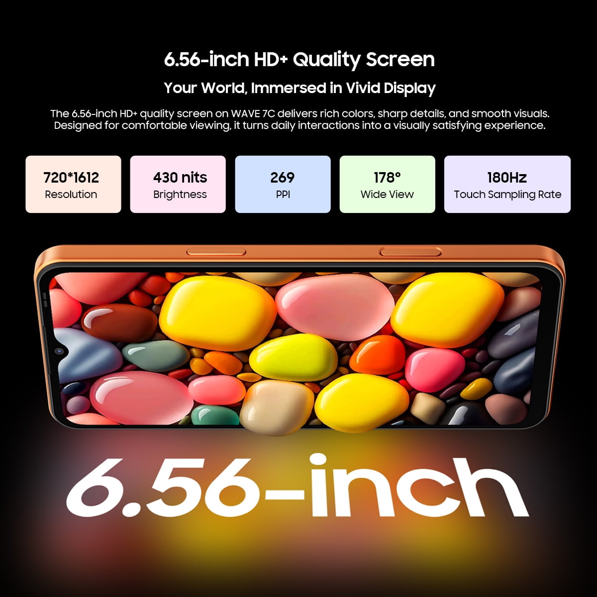 Blackview WAVE 7C Unlocked Cell Phone,Android 16 Smartphone,16GB+64GB/2TB Expandable,6.56" Display,5000mAh Battery,32MP Camera,Dual SIM,IP54,3-Year Warranty,Black