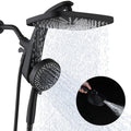 INAVAMZ 12 inch Rain Shower Head and Handheld Combo, High Pressure Shower, 3+8+1 Spray Modes, Magnetic Dock, Power Jet, Anti-Clog Nozzles, 60" Hose, Black